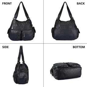 img 3 attached to Женская кожаная сумка на плечо BAIGIO: стильные сумки с молниями, кошельками и дизайном "Хобо