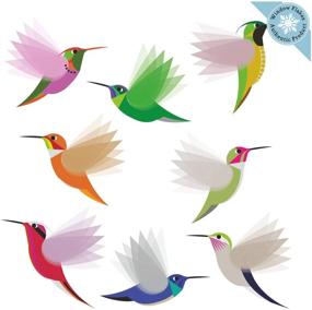 img 4 attached to 8 Large Hummingbird Window Clings | Glass Window and Door Decals - Prevent Bird Strikes | Anti-Collision Stickers | Decorative Sliding Glass Door Bird Decals
