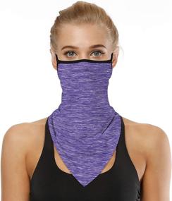 img 1 attached to 🌞 Reusable Washable Cloth Bandanas Face Mask for Women Men - Neck Gaiter Cover with Ear Loops