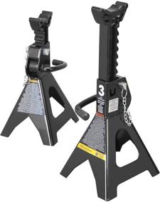 img 4 attached to Black Torin Double Locking Steel Jack Stands, 2 Pack, 3 Ton (6,000 LBs) Capacity - AT43002AB