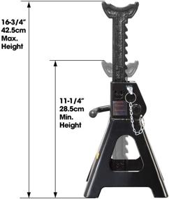 img 2 attached to Black Torin Double Locking Steel Jack Stands, 2 Pack, 3 Ton (6,000 LBs) Capacity - AT43002AB