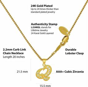 img 2 attached to 💎 Dazzling 24k Gold-Plated Initial Necklace: Exquisite LIFETIME JEWELRY with Cubic Zirconia for a Stylish Touch