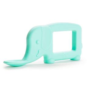 img 1 attached to 🍼 Baby Toon Silicone Teether Spoon – Elephant Mint | Shark Tank Featured