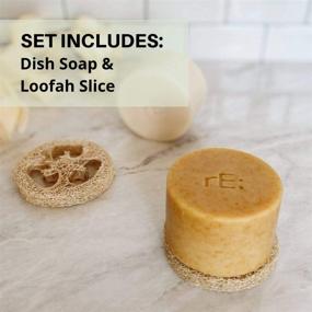 img 2 attached to 🍋 rE: Dish Washing Soap Bar Citrus with Loofah Holder Sponge - Palm Oil Free, Eco-Friendly, Zero Waste