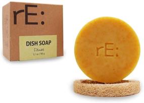 img 4 attached to 🍋 rE: Dish Washing Soap Bar Citrus with Loofah Holder Sponge - Palm Oil Free, Eco-Friendly, Zero Waste