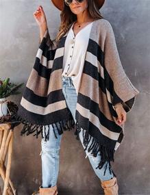 img 2 attached to 🧥 Cozy and Versatile: Blanket Poncho Fleece Kimono Sweaters – Must-Have Women's Accessories