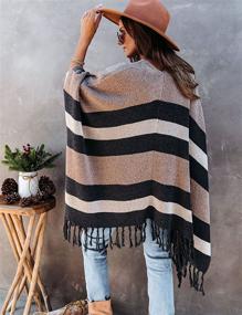 img 3 attached to 🧥 Cozy and Versatile: Blanket Poncho Fleece Kimono Sweaters – Must-Have Women's Accessories