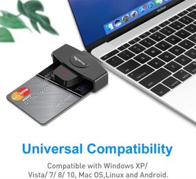 img 1 attached to 🚀 Rocketek Portable USB C Smart Card Reader with DOD Military CAC Compatibility - Phone/Laptop/Tablet Compatible