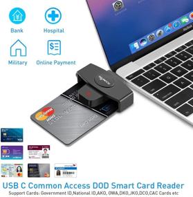 img 2 attached to 🚀 Rocketek Portable USB C Smart Card Reader with DOD Military CAC Compatibility - Phone/Laptop/Tablet Compatible