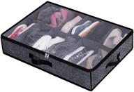 👠 maximize closet space with under bed shoe storage: 12 pair organizer solution in black – ideal for sneakers, high heels & flip flops! логотип