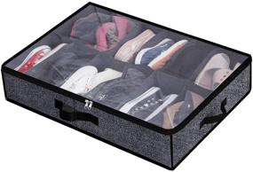 img 4 attached to 👠 Maximize Closet Space with Under Bed Shoe Storage: 12 Pair Organizer Solution in Black – Ideal for Sneakers, High Heels & Flip Flops!