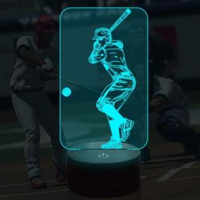 img 1 attached to ⚾️ Lampeez Baseball Night Light, 3D Lamp with Smart Touch Control and 7 Color Changes - Perfect Sports Gift Idea for Baseball Fans, Boys, and Girls