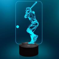 ⚾️ lampeez baseball night light, 3d lamp with smart touch control and 7 color changes - perfect sports gift idea for baseball fans, boys, and girls логотип