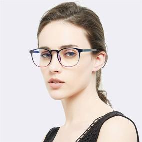 img 3 attached to ✨ FEIYOLD Blue Light Blocking Glasses: Retro Round, Ultimate Eyestrain Relief for Women and Men - 2Pack