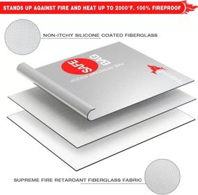 img 1 attached to 🔥 Fireproof Document Bag (2000 ℉), Silicone Coated, 15 x 11 Inches, Fireproof and Waterproof Money Bag for Safe Storage of Money, Documents, Jewelry, and Passport
