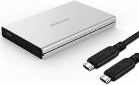 img 4 attached to 📁 Nekteck Алюминиевый корпус жесткого диска USB C (Gen 1) SATA до C адаптер с USB-кабелем типа C до C Gen 2 Безотверточный корпус - серебро 2.5 дюйма