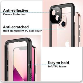 img 1 attached to 📱 SPIDERCASE iPhone 13 Mini Case: Waterproof, Shockproof Full Body Cover with Built-in Screen Protector - Black/Clear