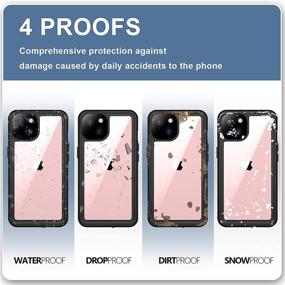 img 2 attached to 📱 SPIDERCASE iPhone 13 Mini Case: Waterproof, Shockproof Full Body Cover with Built-in Screen Protector - Black/Clear