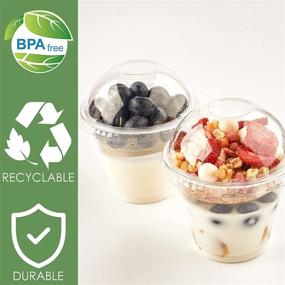 img 2 attached to 🍨 Convenient 50Pack 9oz Clear Plastic Parfait Cups with Dome Lids - Ideal for Yogurt, Fruit, and Cereal Parfait