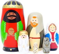 🎅 nesting nativity matryoshka figurines set: delightful moonmo creations logo