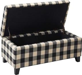 img 2 attached to 🏵️ Black Checkerboard Fabric Storage Ottoman by Christopher Knight Home - Enhanced for SEO