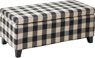 🏵️ black checkerboard fabric storage ottoman by christopher knight home - enhanced for seo logo