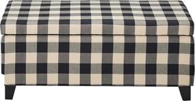 img 3 attached to 🏵️ Black Checkerboard Fabric Storage Ottoman by Christopher Knight Home - Enhanced for SEO