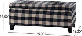 img 1 attached to 🏵️ Black Checkerboard Fabric Storage Ottoman by Christopher Knight Home - Enhanced for SEO