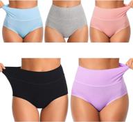 🩲 comfortable and stylish women's cotton high waist stretch panties - full coverage, soft and comfy briefs - multi pack logo