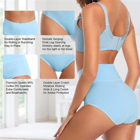img 1 attached to 🩲 Comfortable and Stylish Women's Cotton High Waist Stretch Panties - Full Coverage, Soft and Comfy Briefs - Multi Pack