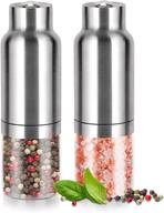 🧂 jxxm electric salt and pepper grinder set - gravity food mill for spices and seeds, stainless steel automatic battery operated shaker - pack of 2 logo