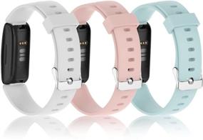 img 3 attached to 📱 Fitbit Inspire 2 Bands - Pack of 8, Adjustable Silicone Sport Wristbands for Women and Men, Compatible Accessories (Black, White, Pink, Teal, Blue, Wine Red, Apricot, Purple)