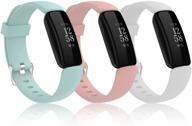 📱 fitbit inspire 2 bands - pack of 8, adjustable silicone sport wristbands for women and men, compatible accessories (black, white, pink, teal, blue, wine red, apricot, purple) logo