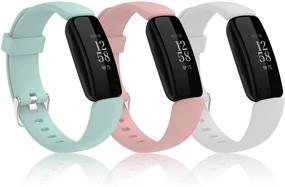 img 4 attached to 📱 Fitbit Inspire 2 Bands - Pack of 8, Adjustable Silicone Sport Wristbands for Women and Men, Compatible Accessories (Black, White, Pink, Teal, Blue, Wine Red, Apricot, Purple)