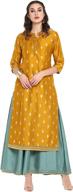 stunning janasya mustard poly silk ethnic dress for indian women logo