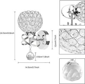 img 3 attached to 🔦 Onerbuy Crystal Wall Sconce Lamp with Mirror Lighting Fixture, E14 Socket Wall Mount Décor for Bedside, Porch, Hallway