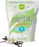 sfh plant based protein (vanilla) - 20g vegan pea protein with mushrooms, fiber, mcts for energy & muscle recovery - gluten free, soy free, no artificial flavors or added sugar - 1.5lb logo