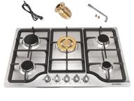 🔥 30 inch stainless steel gas cooktop stove - 5 burners, built-in gas hob for lpg/ng dual fuel, easy to clean with thermocouple protection logo