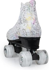 img 3 attached to WMKJDS Women's Outdoor High-Top Roller Skates: Trendy Pu Leather, Four-Wheel Design, Comes with Bag