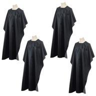 💇 pack of 4 obtanim hair salon capes in black for professional styling, cutting, and coloring - waterproof nylon cape with snap closure, ideal for barber hairdressers logo