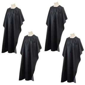 img 4 attached to 💇 Pack of 4 OBTANIM Hair Salon Capes in Black for Professional Styling, Cutting, and Coloring - Waterproof Nylon Cape with Snap Closure, Ideal for Barber Hairdressers