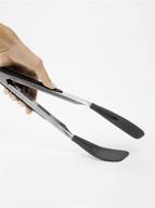 oxo good grips silicone flexible tongs 🔳 stainless steel, black - sleek and versatile kitchen utensils logo