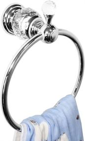 img 3 attached to Polished Chrome Brass Hand 💎 Towel Ring - Kabter Crystal Series