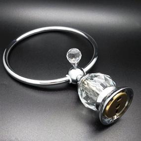 img 1 attached to Polished Chrome Brass Hand 💎 Towel Ring - Kabter Crystal Series