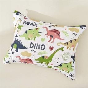 img 2 attached to 🦖 Joyreap Cute Dinosaur Printed Comforter Set for Kids Boys - Reversible Design, Soft Microfiber, All Season Bedding (Full/Queen, 90x90 inches)