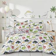 🦖 joyreap cute dinosaur printed comforter set for kids boys - reversible design, soft microfiber, all season bedding (full/queen, 90x90 inches) logo