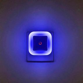 img 4 attached to 🔌 Affordable [Pack of 4] Plug in LED Bright Blue Night Lights with Dusk to Dawn Sensor - Ideal for Stairway, Hallway and Kitchen Lighting