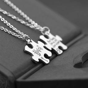 img 1 attached to ZJ ZHIJIA Jewelry Teen Friendship Necklace Set - Side by Side Or Miles Apart, 2 Piece Necklace Set