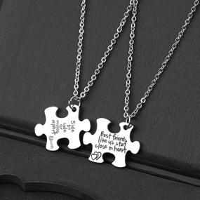 img 2 attached to ZJ ZHIJIA Jewelry Teen Friendship Necklace Set - Side by Side Or Miles Apart, 2 Piece Necklace Set