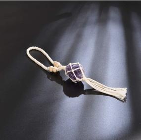 img 1 attached to 🚗 Enhance Car Décor with Natural Amethyst Rearview Mirror Pendant Ornaments - Perfect for Healing, Indoor Decoration, and Christmas Party Décor